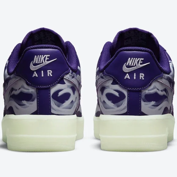 Nike Air Force 1 QS Halloween Purple Skeleton (2021) CU8067 500 - Picture 6 of 10